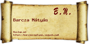 Barcza Mátyás névjegykártya
