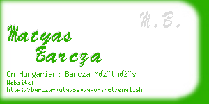 matyas barcza business card